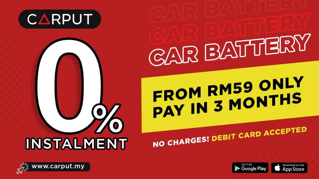 Car Battery Instalment, 3 Interest-Free Payments From RM59 / Month